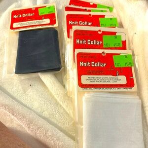 Vintage New old stock 6 Knit Collars 5 white 1 navy factory sealed